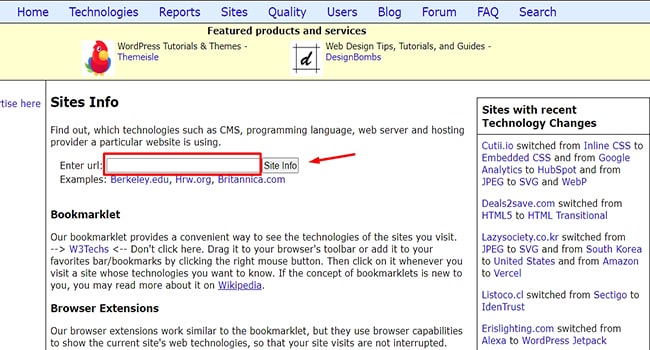 C&aacute;ch kiểm tra website bằng W3Techs